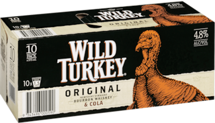 Wild Turkey Bourbon & Cola Cans 10 Pack