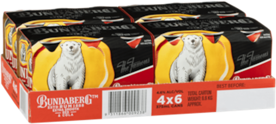 Bundaberg Red Rum and Cola Cans mL
