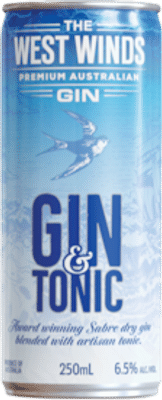 The West Winds Gin Sabre Gin and Tonic Cans