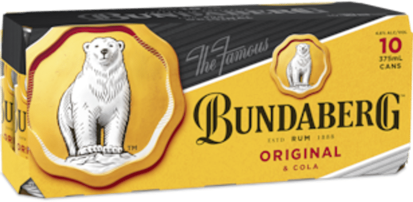 Bundaberg Rum & Cola Cans 10 Pack 375mL