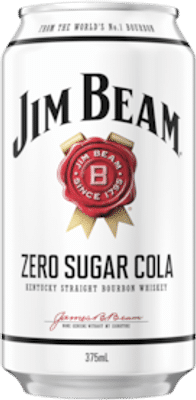 Jim Beam White Label Bourbon & Zero Sugar Cola Cans 375mL