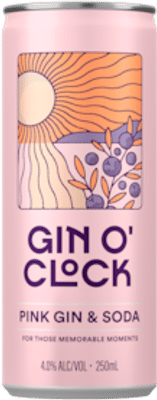 Gin OClock Gin and Soda Pink