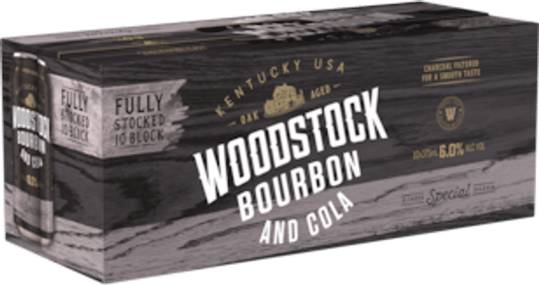 Woodstock Bourbon & Cola 6% Cans 10 Pack 375mL